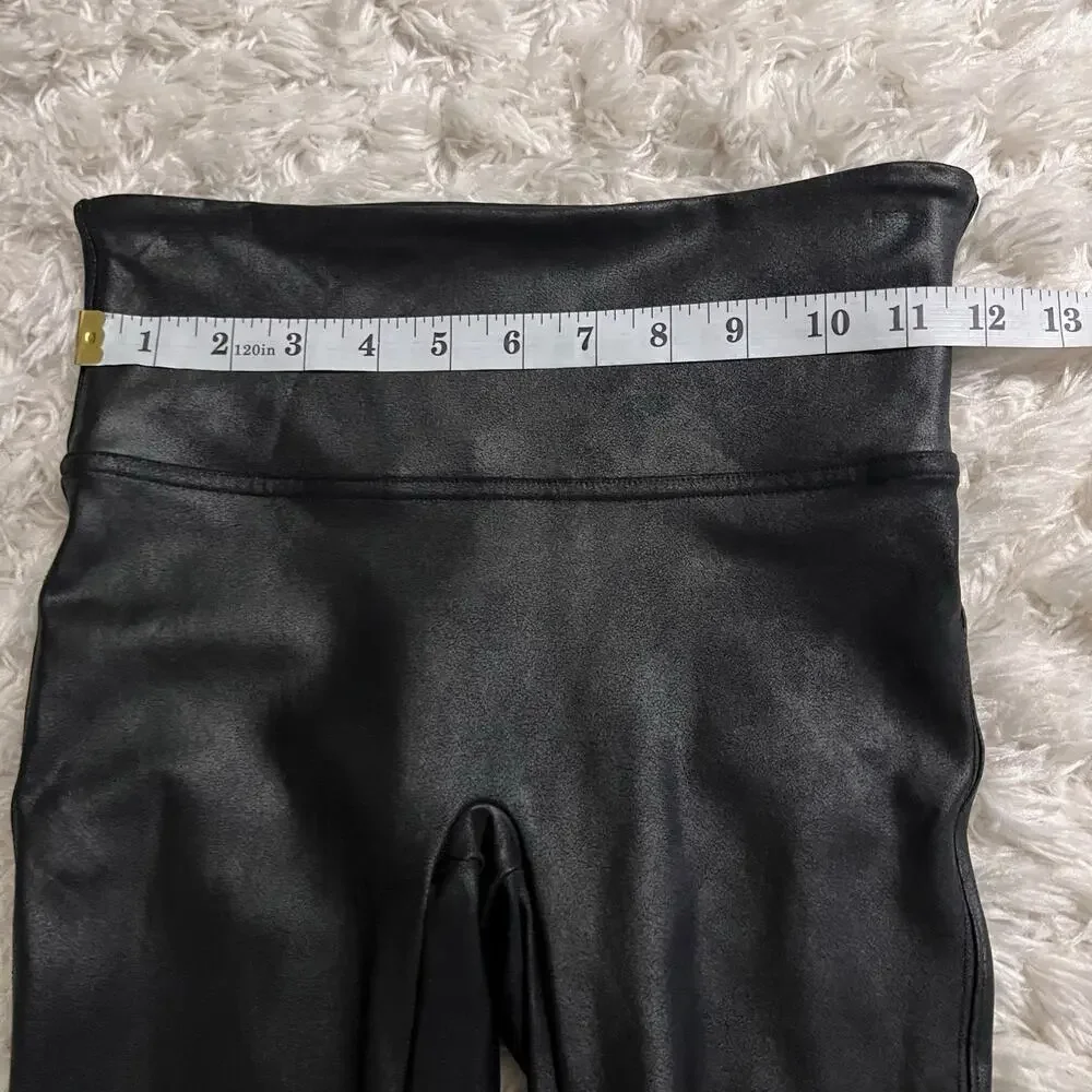 Spanx Black Faux Leather Leggings Size S